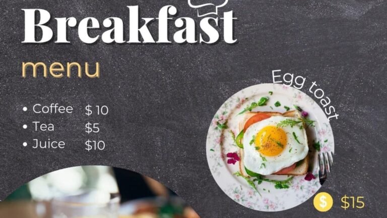 cafe breakfast menu